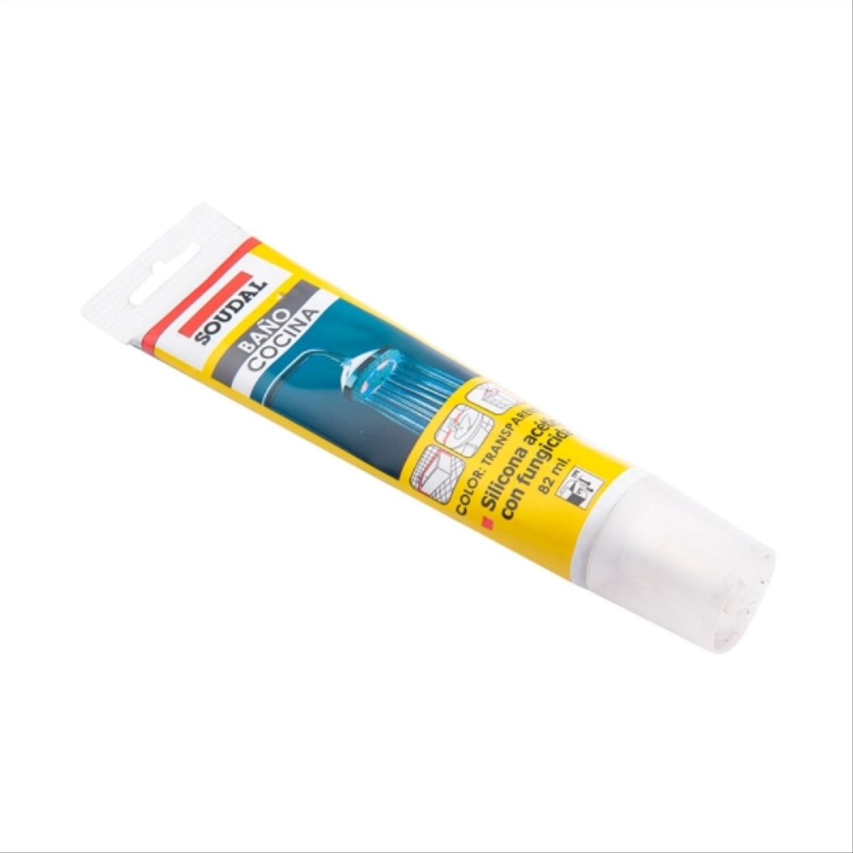 SOUDAL - Silicona antihongo para baño y cocina transparente 82 ml