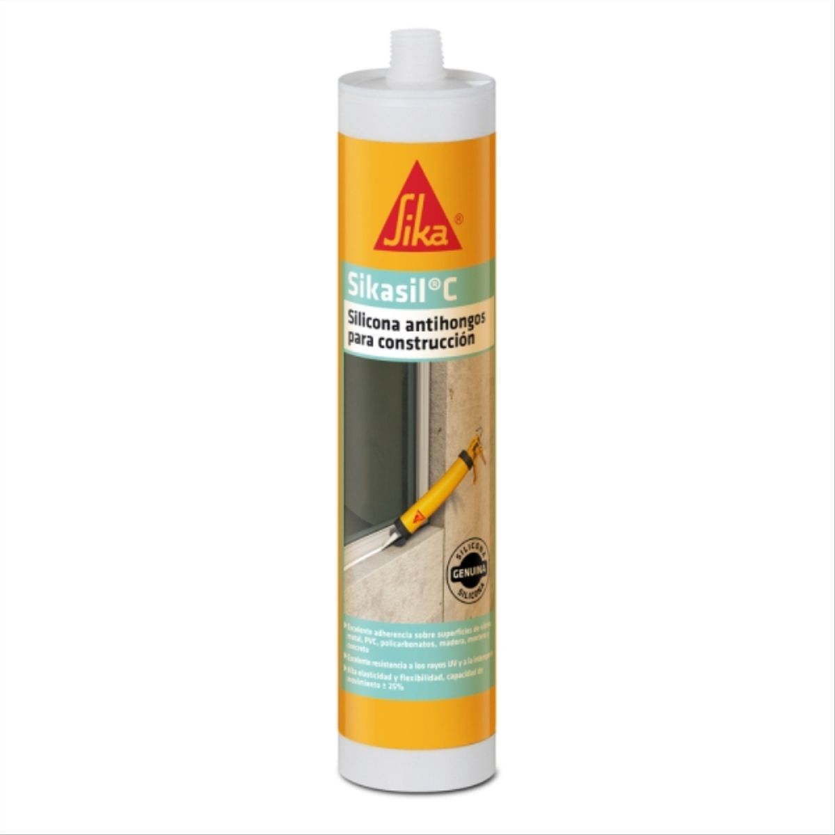 SIKA - Silicona neutra Sikasil-C para construcción transparente 300 ml