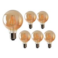 Pack 6 Ampolletas Led G80 Vintage 4w E27 2700k Ambar Luz Amarillo