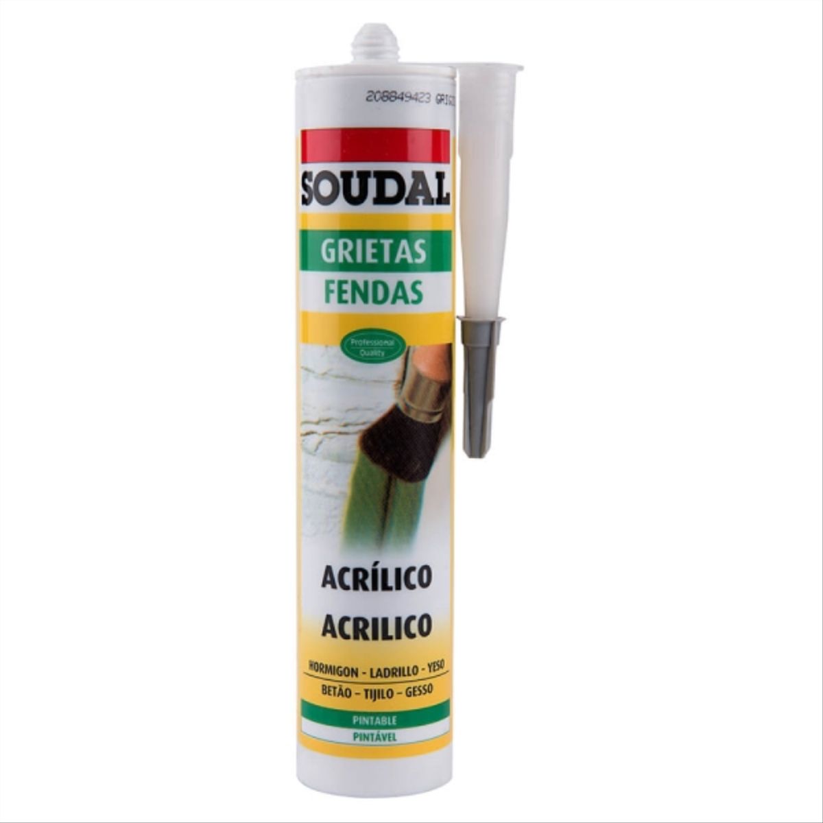 Sellador acrílico pintable gris 300 ml, marca SOUDAL - Foto Principal