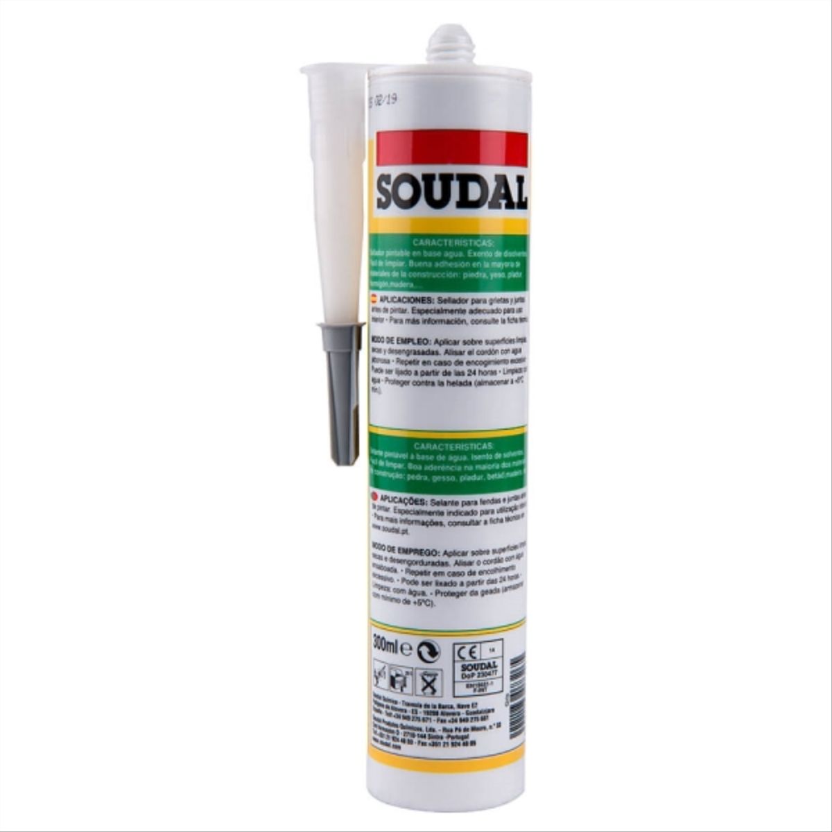Sellador acrílico pintable gris 300 ml, marca SOUDAL - Foto 2