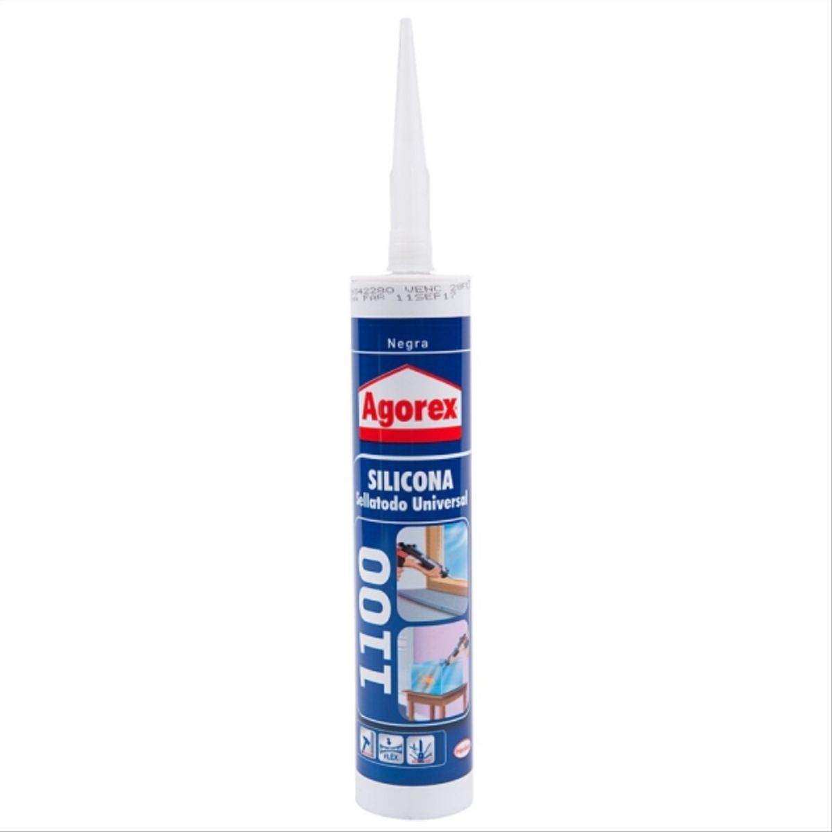 AGOREX - Silicona universal 1100 negra 300 ml