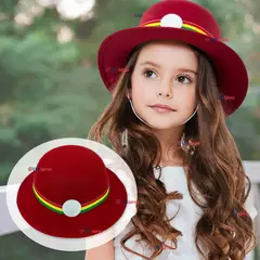 UTILISIMO - Sombrero Nortino Niña Fiestas Patrias Gorro Rojo Baile Danza