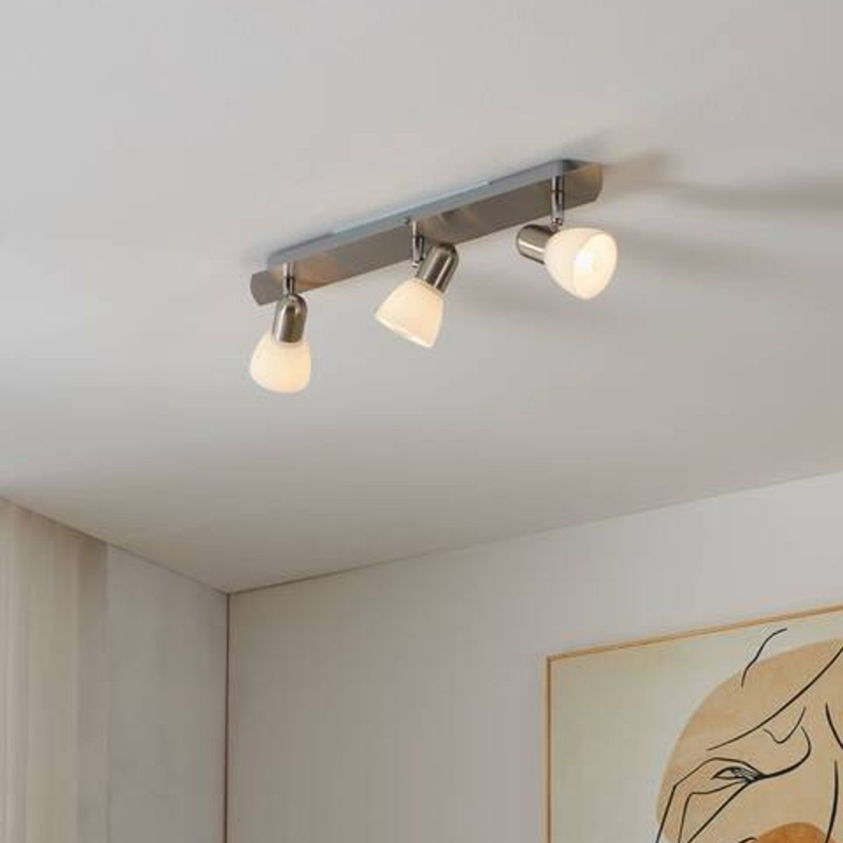 EGLO - Foco Sobrepuesto paredtecho Enea Eglo acero 70MM 3X40W E14 Cód90985