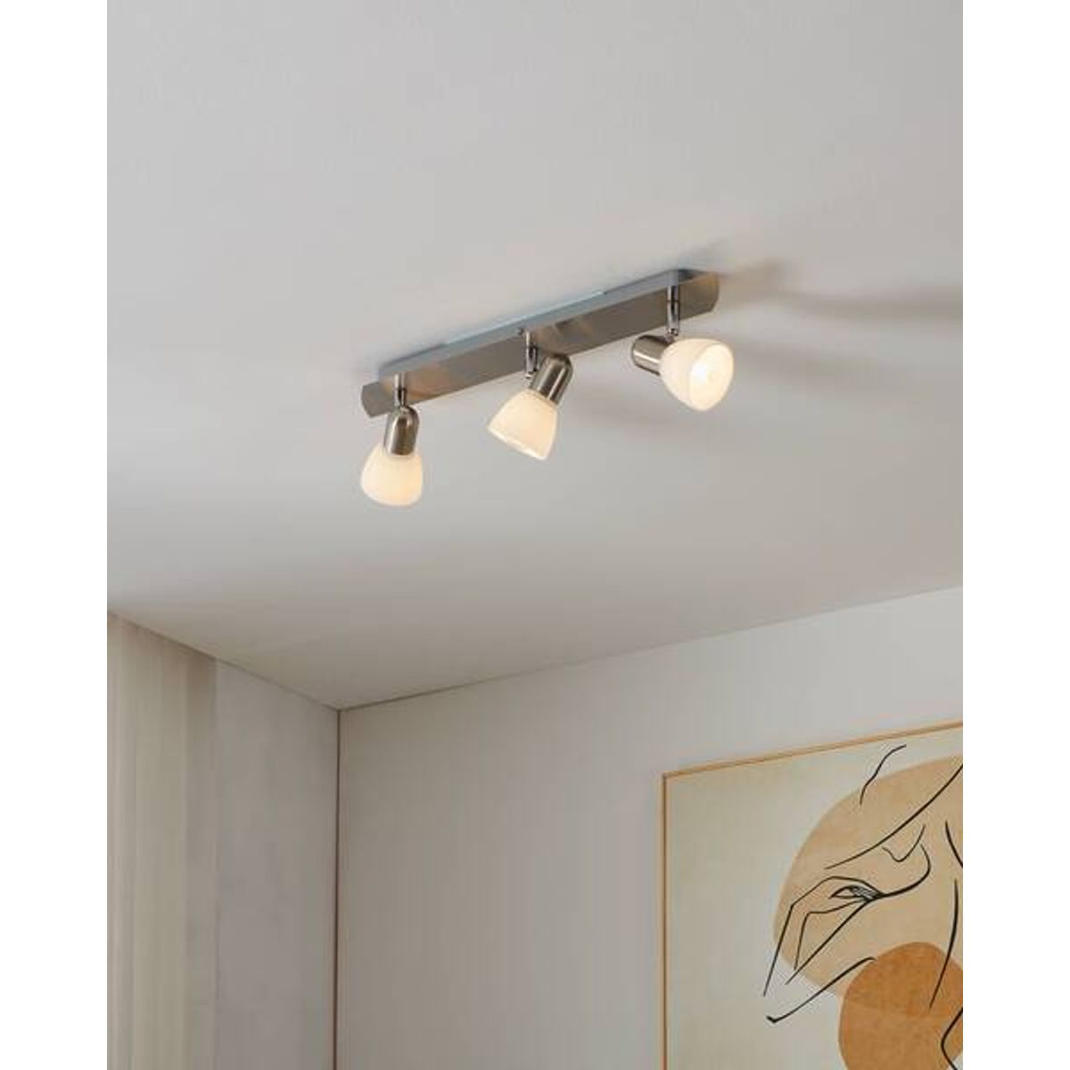 EGLO - Foco Sobrepuesto paredtecho Enea Eglo acero 70MM 3X40W E14 Cód90985