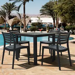 DECO EXTERIOR - 4 Sillas de exterior Ares color negra