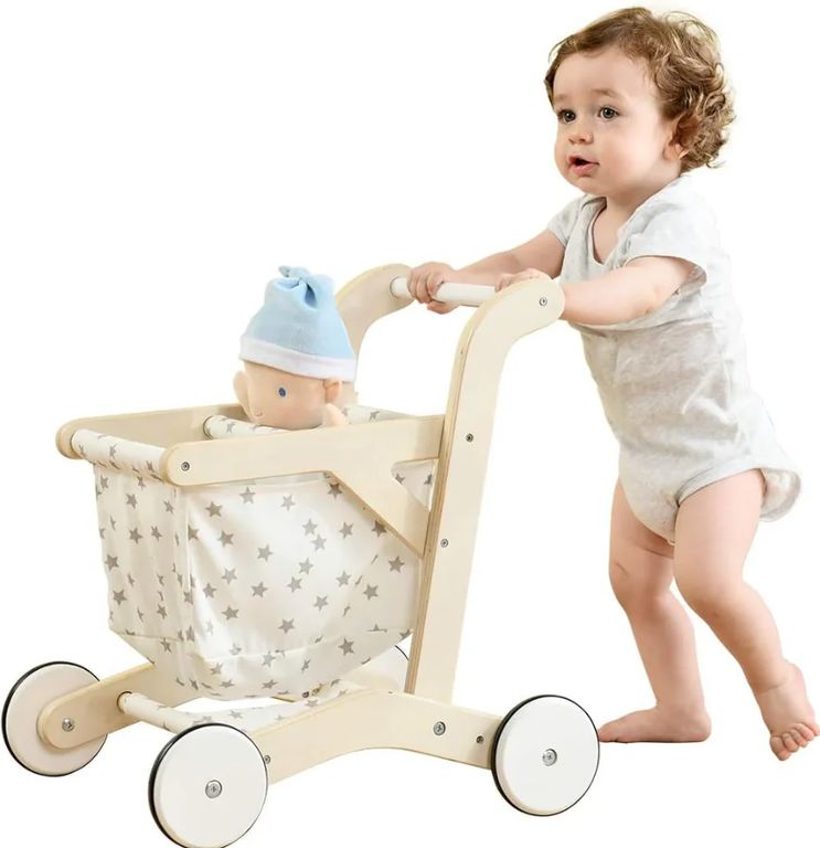 Carrito de Compras Infantil de Madera