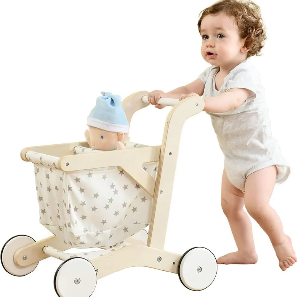 JUGUETERIA ESTELAR - Carrito de Compras Infantil de Madera