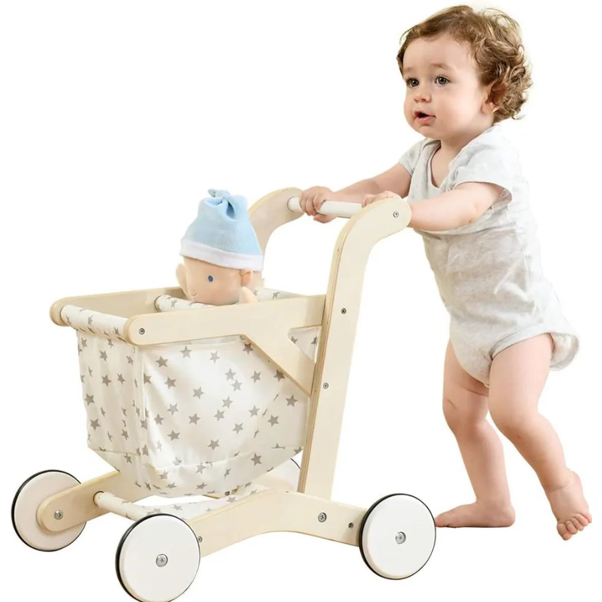 JUGUETERIA ESTELAR - Carrito de Compras Infantil de Madera