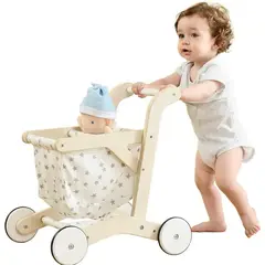 JUGUETERIA ESTELAR - Carrito de Compras Infantil de Madera