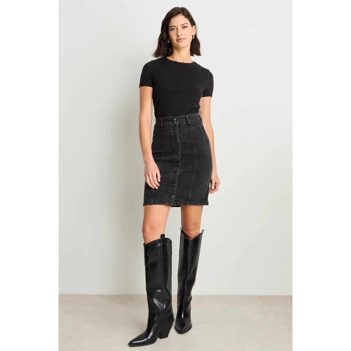 ASH - Falda Corta Mujer Negro Ash