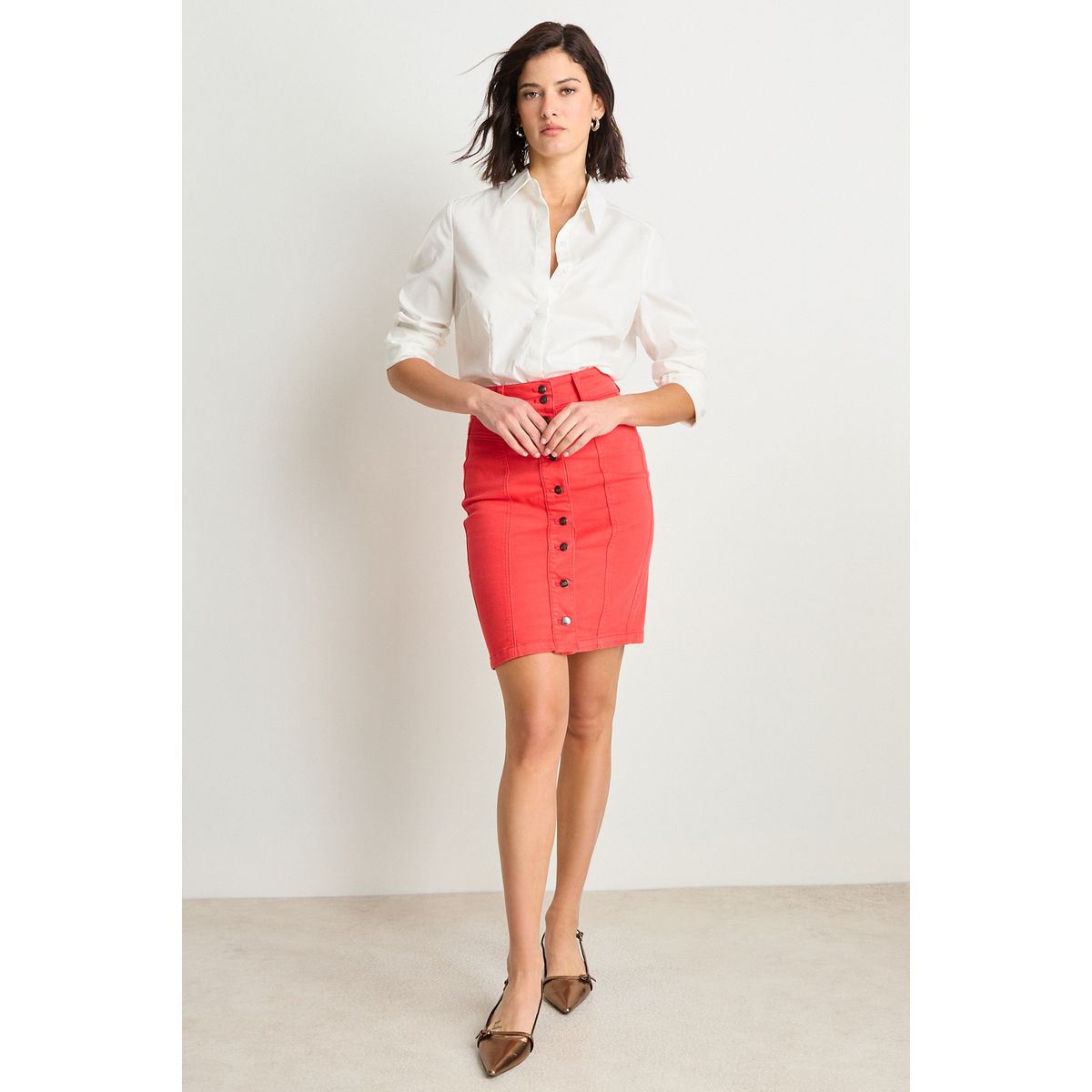 ASH - Falda Corta Mujer Rojo Ash