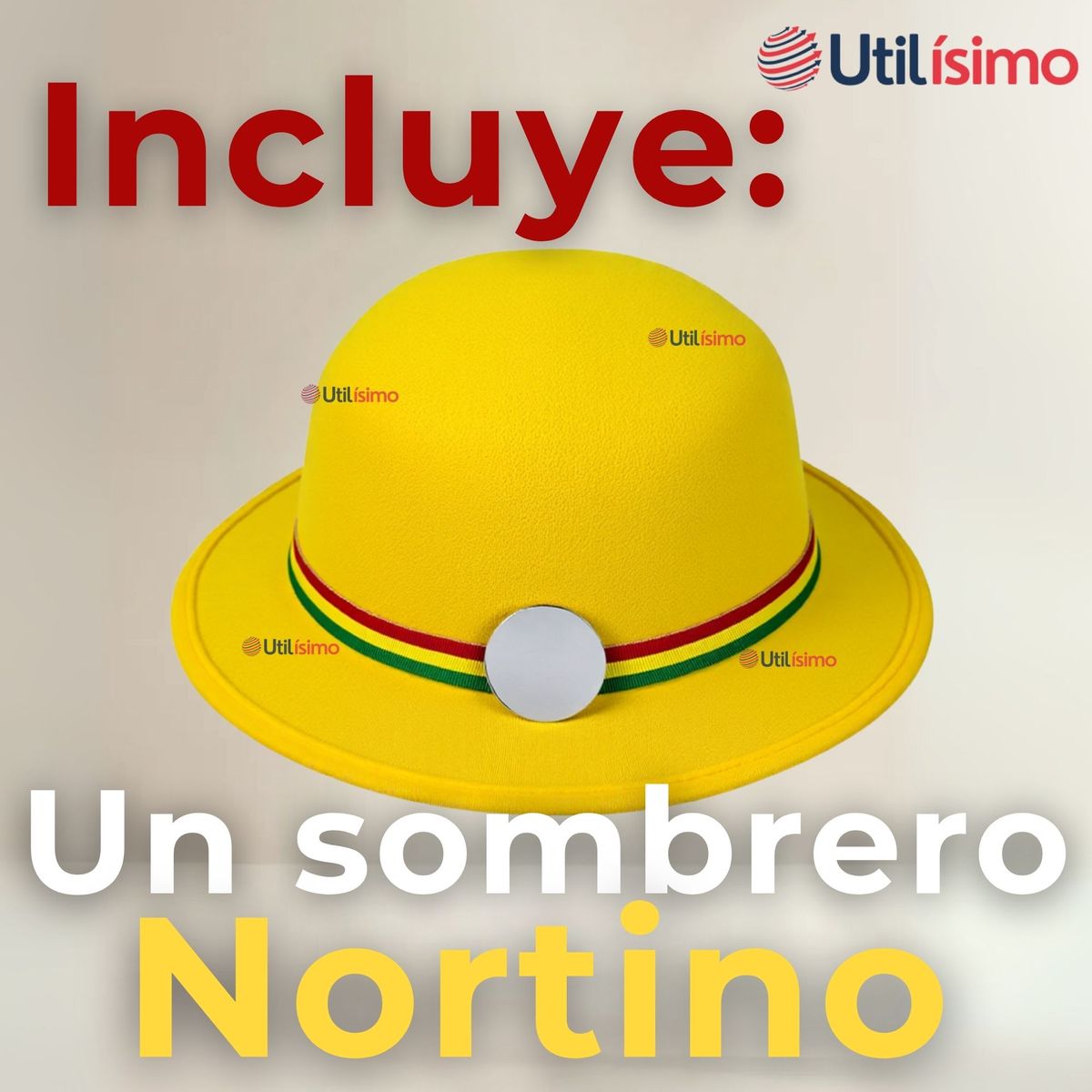 UTILISIMO - Sombrero Nortino Niña Fiestas Patrias Amarillo Baile Danzas