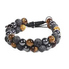 GINO RODINIS - BRAZALETE UNISEX B503 - BeigeNegroAcero