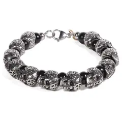 GINO RODINIS - BRAZALETE HOMBRE B523 - NegroPlateado