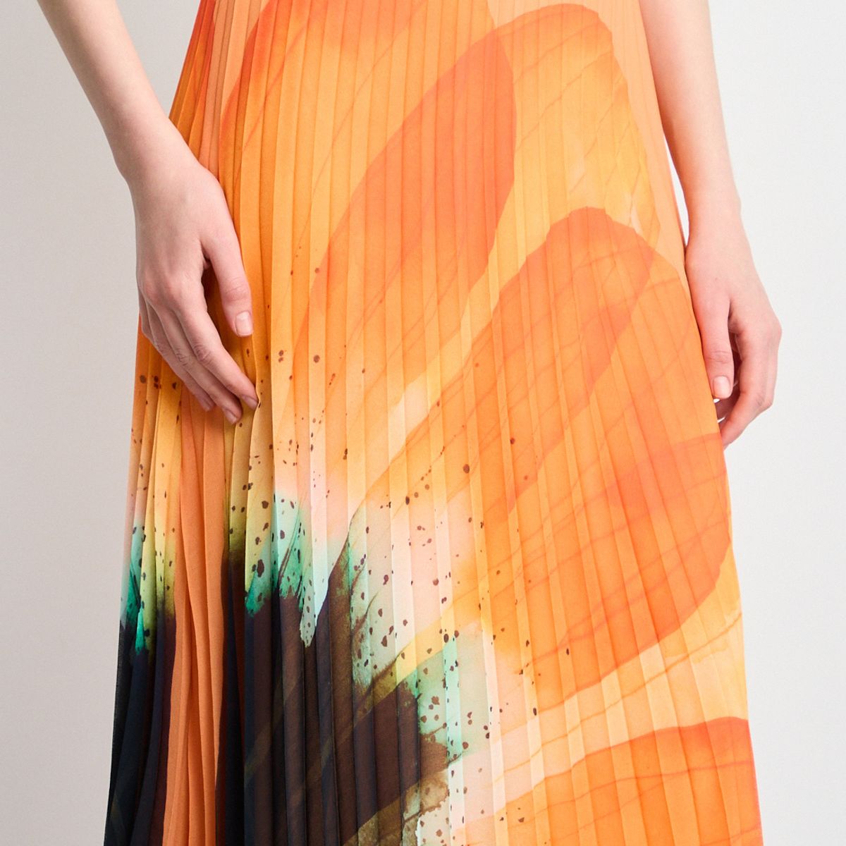 IO - Falda Larga Mujer Naranjo Io