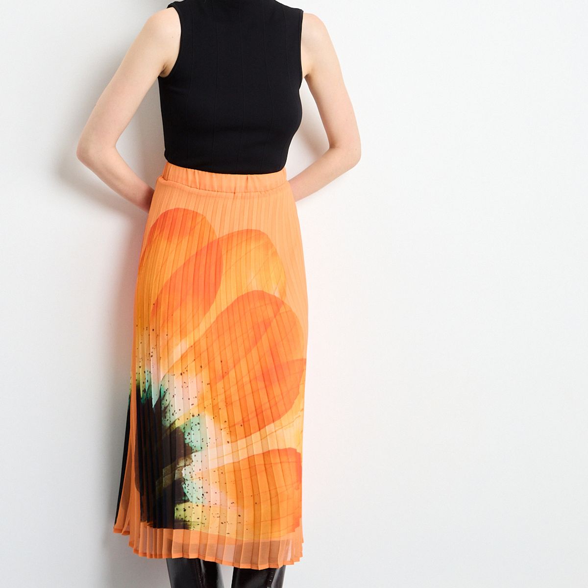 IO - Falda Larga Mujer Naranjo Io