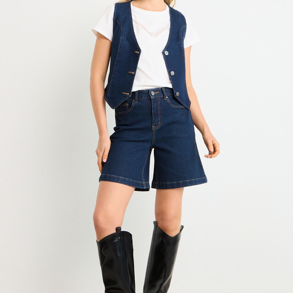 ASH - Short Mujer Azul Ash