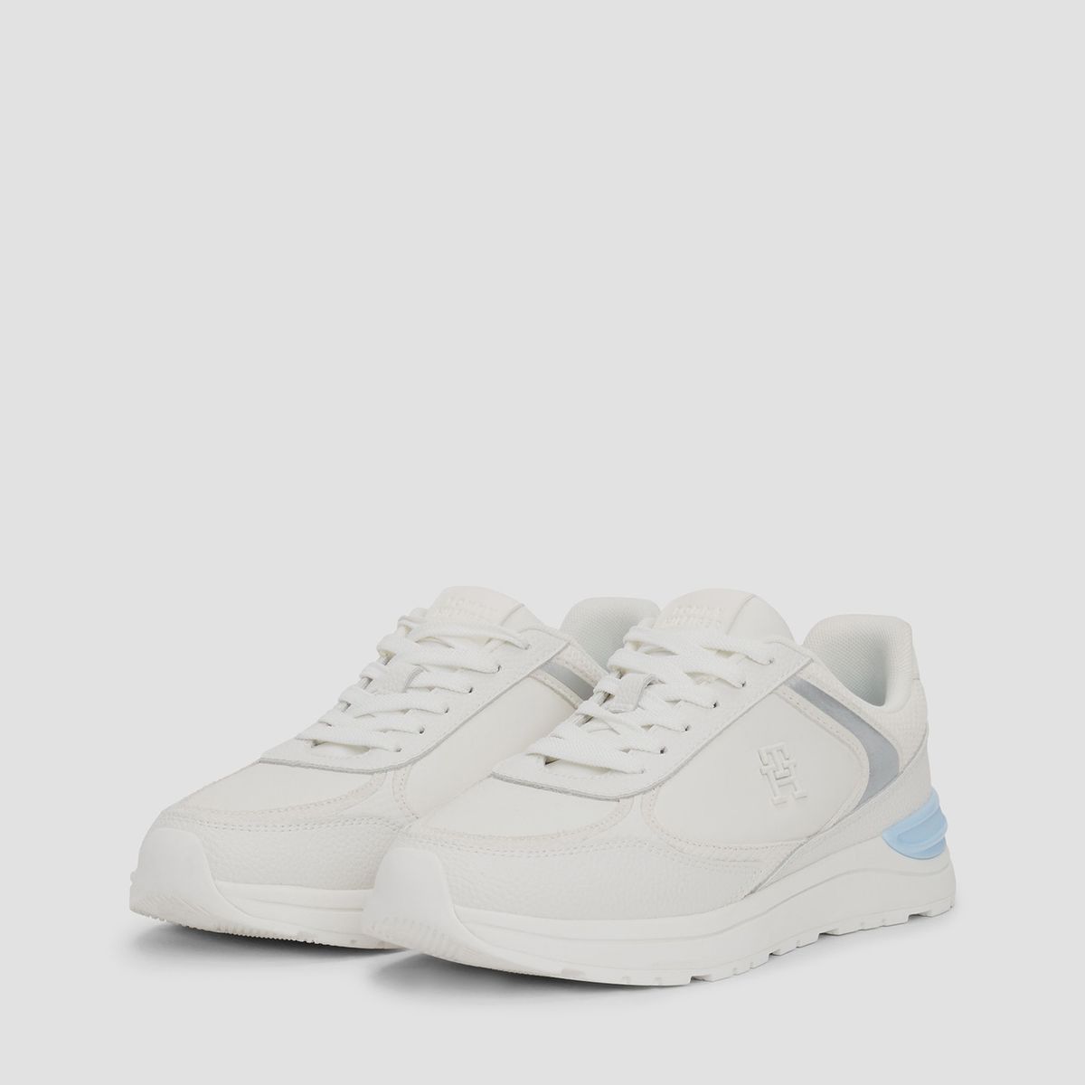 TOMMY HILFIGER - Zapatillas Con Texturas Mixtas Blanco Tommy Hilfiger