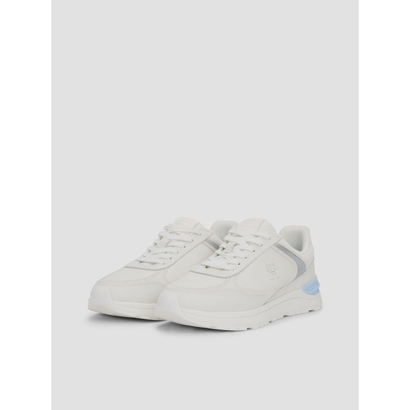 TOMMY HILFIGER - Zapatillas Con Texturas Mixtas Blanco Tommy Hilfiger