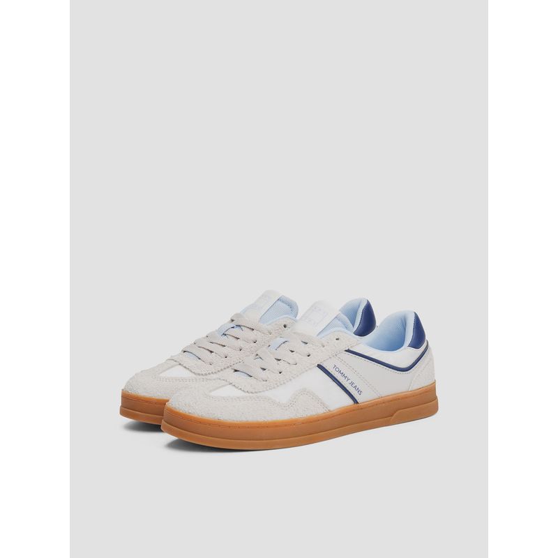 TOMMY HILFIGER - Zapatillas The Greenwich De Cuero Gris Tommy Jeans