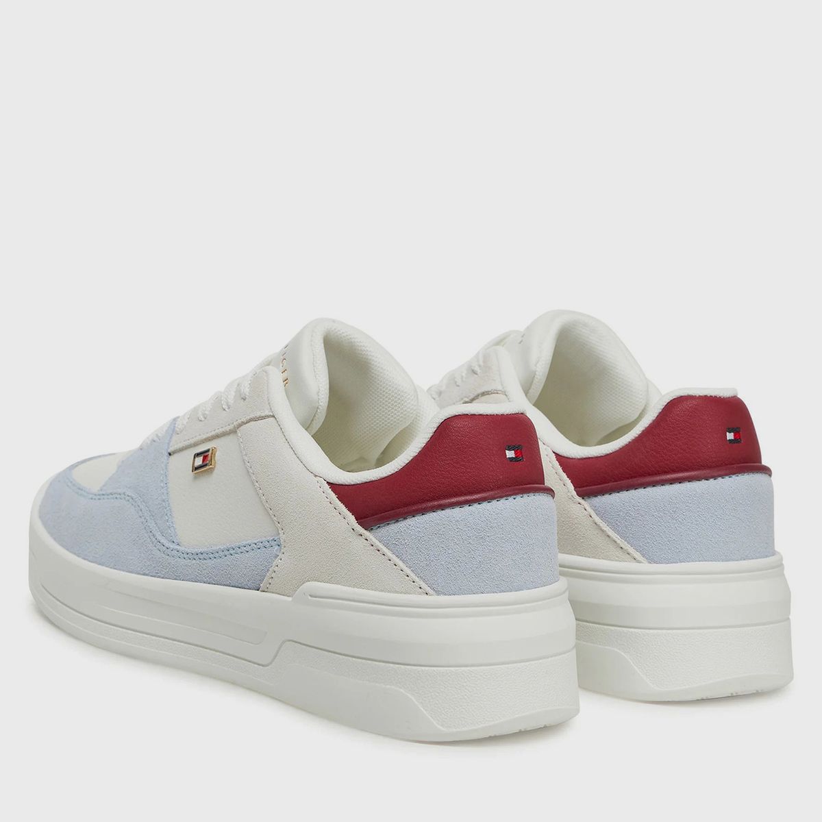 TOMMY HILFIGER - Zapatillas De Baloncesto Con Texturas Mixtas Blanco Tommy Hilfiger