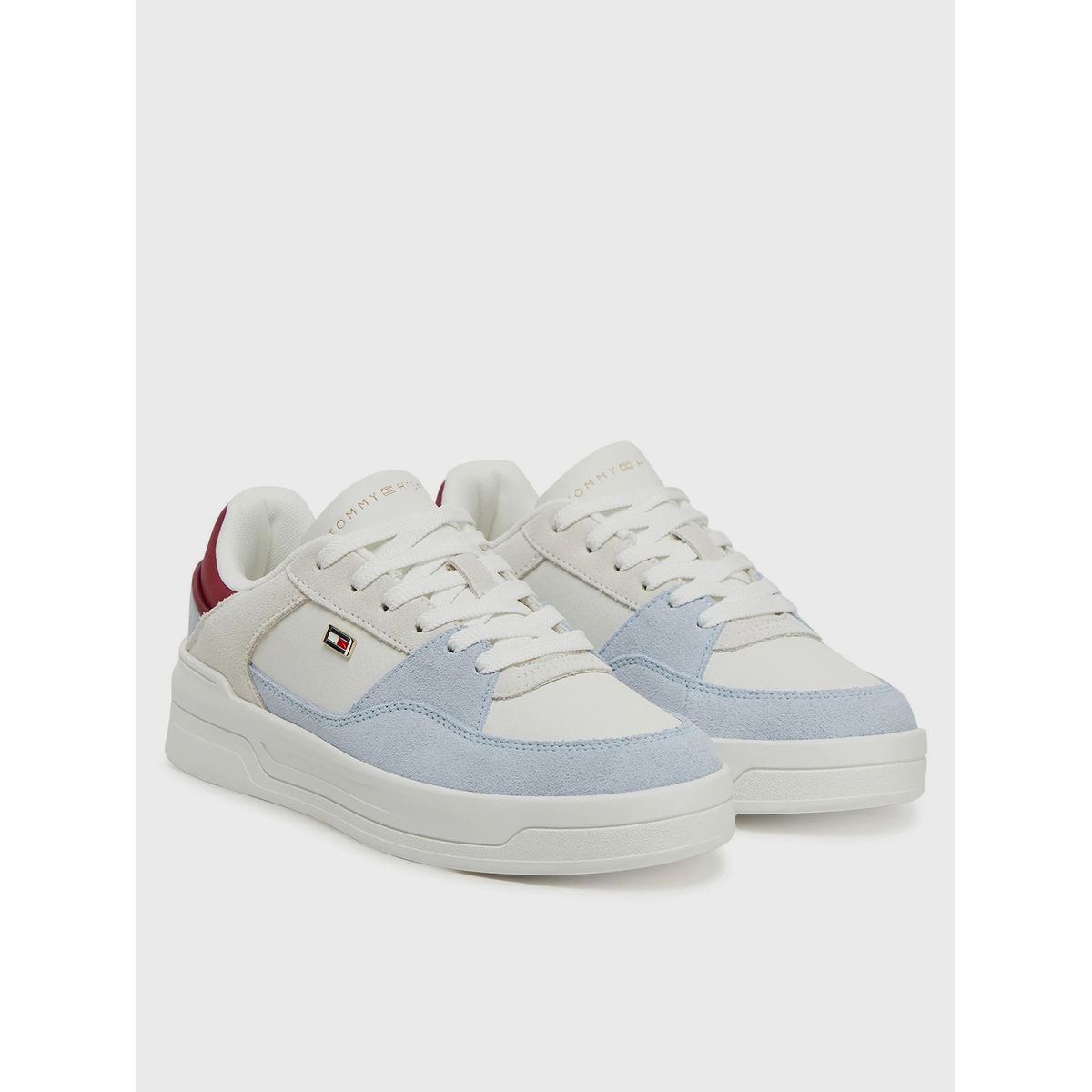 TOMMY HILFIGER - Zapatillas De Baloncesto Con Texturas Mixtas Blanco Tommy Hilfiger