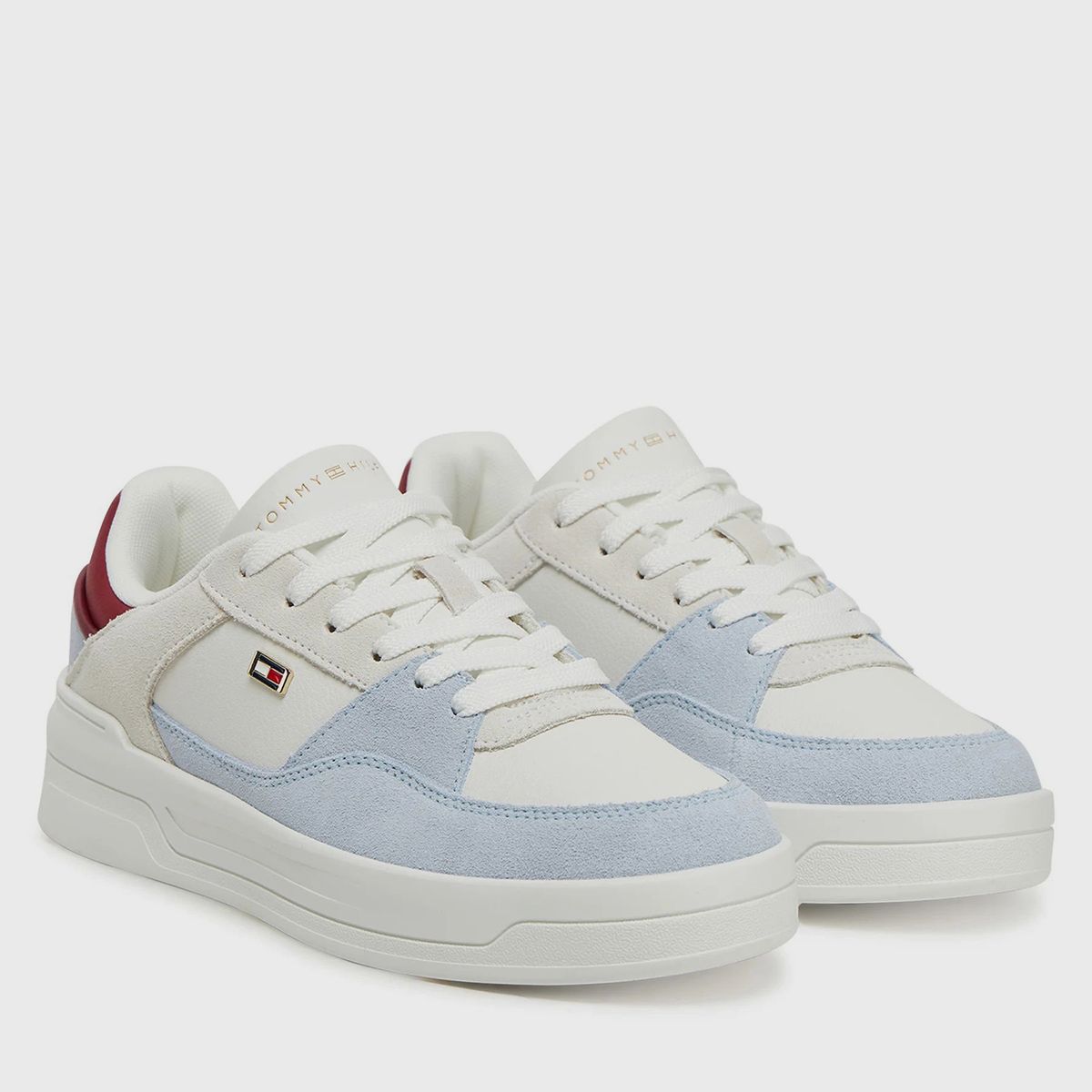 TOMMY HILFIGER - Zapatillas De Baloncesto Con Texturas Mixtas Blanco Tommy Hilfiger