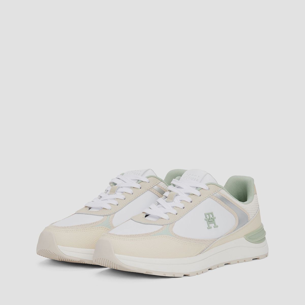 TOMMY HILFIGER - Zapatillas Con Texturas Mixtas Beige Tommy Hilfiger