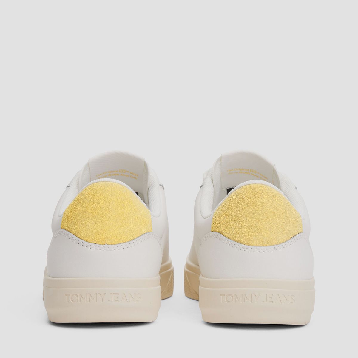 TOMMY HILFIGER - Zapatillas Essential De Cuero Con Logo Amarillo Tommy Jeans