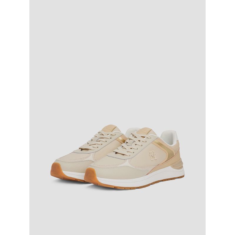 TOMMY HILFIGER - Zapatillas Con Texturas Mixtas Beige Tommy Hilfiger
