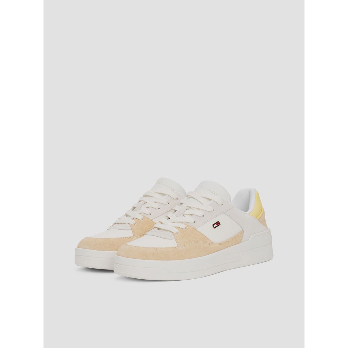 TOMMY HILFIGER - Zapatillas De Baloncesto Con Texturas Mixtas Blanco Tommy Hilfiger