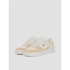 TOMMY HILFIGER - Zapatillas De Baloncesto Con Texturas Mixtas Blanco