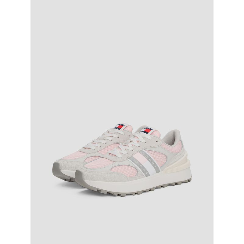 TOMMY HILFIGER - Zapatillas Deportivas Robustas De Ante Rosado Tommy Jeans