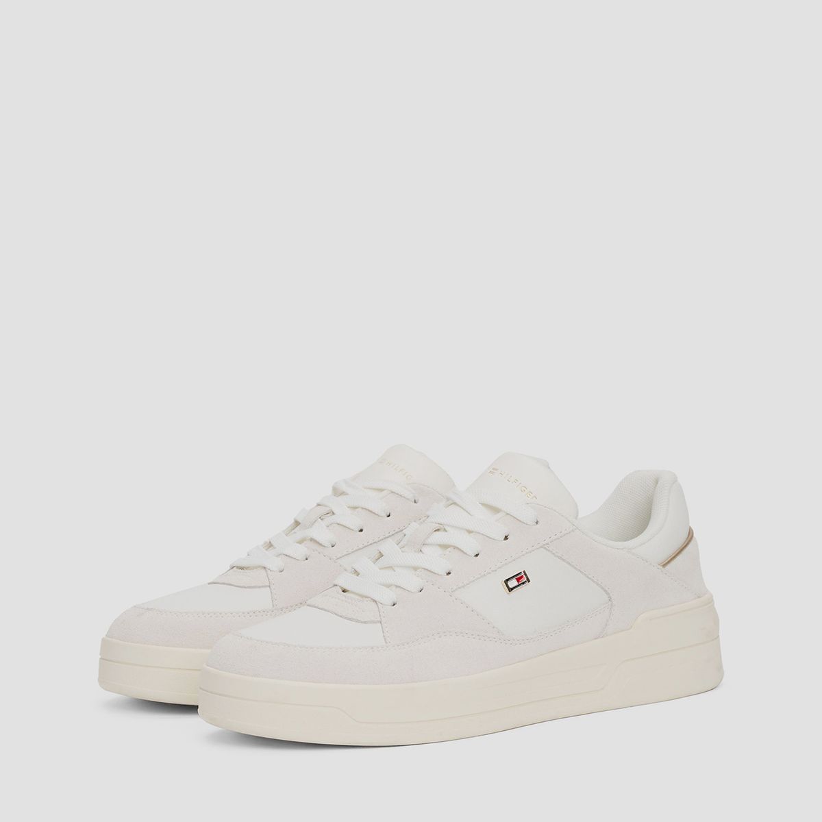 TOMMY HILFIGER - Zapatillas De Baloncesto Con Texturas Mixtas Blanco Tommy Hilfiger