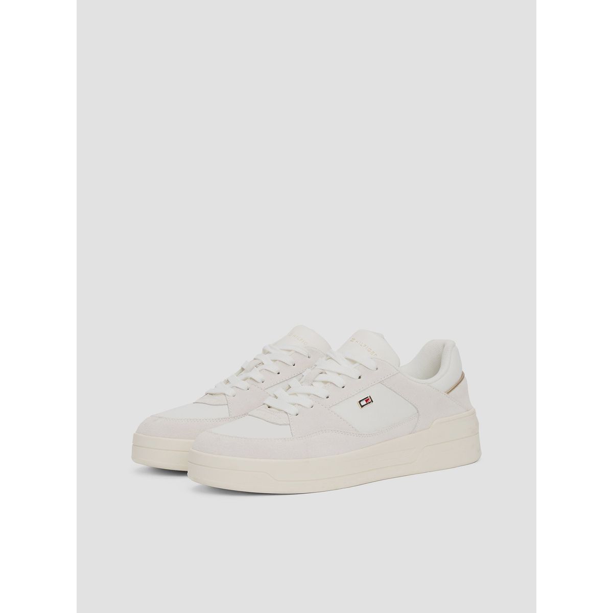 TOMMY HILFIGER - Zapatillas De Baloncesto Con Texturas Mixtas Blanco Tommy Hilfiger
