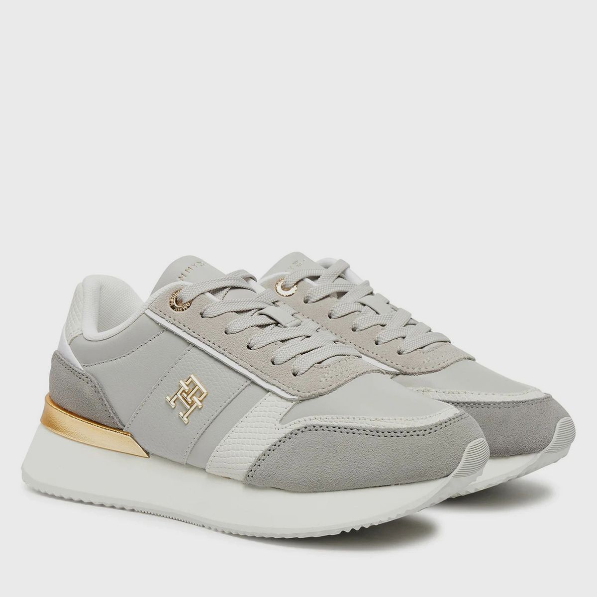 TOMMY HILFIGER - Zapatillas Con Paneles Metalizados Gris Tommy Hilfiger