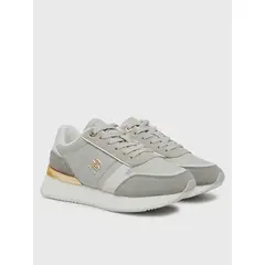TOMMY HILFIGER - Zapatillas Con Paneles Metalizados Gris
