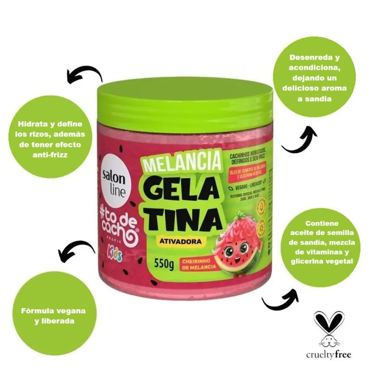 SALON LINE - GEL ACTIVADORA KIDS MELANCIA 550 G SALON LINE
