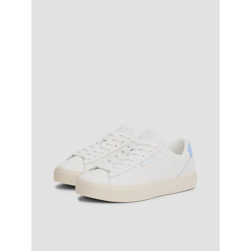 TOMMY HILFIGER - Zapatillas Essential De Cuero Con Logo Blanco Tommy Jeans