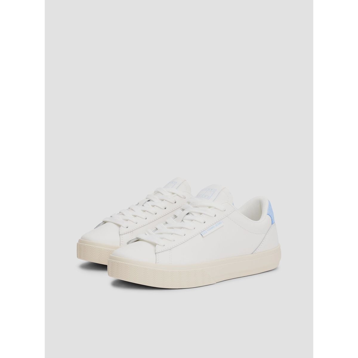 TOMMY HILFIGER - Zapatillas Essential De Cuero Con Logo Blanco Tommy Jeans