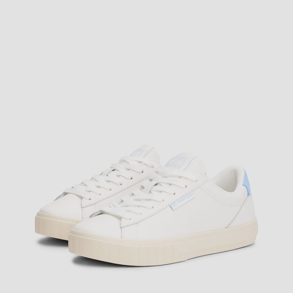 TOMMY HILFIGER - Zapatillas Essential De Cuero Con Logo Blanco Tommy Jeans