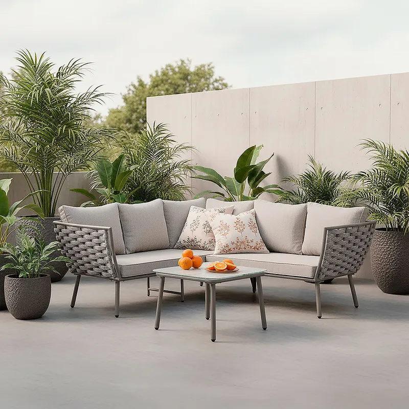ROSEN - Set Seccional de Terraza Fernetti 3 Piezas Izq. Gris