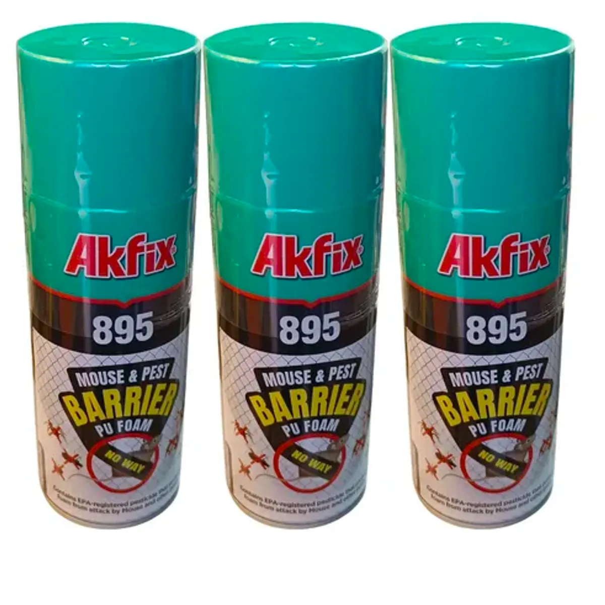 AKFIX - Pack x3 Espuma Poliuretano Barrera Contra Plagas Y Raton Akfix 400ml