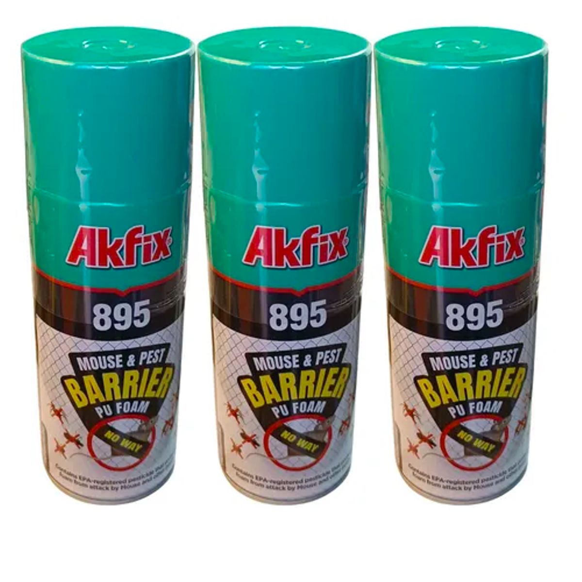 AKFIX - Pack x3 Espuma Poliuretano Barrera Contra Plagas Y Raton Akfix 400ml