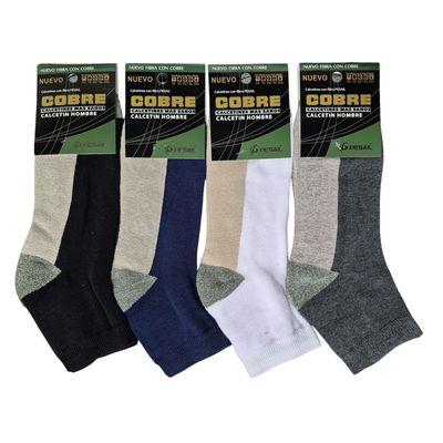 Imagen 2 del producto Calcetas Media Caña - Tobilleras De Algodon Con Cobre Para Hombre