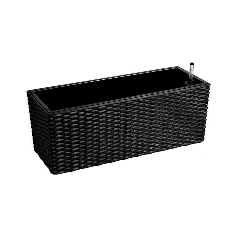 GENERICO - Macetero rectangular 50x49x19 cm negro Casa VIVA