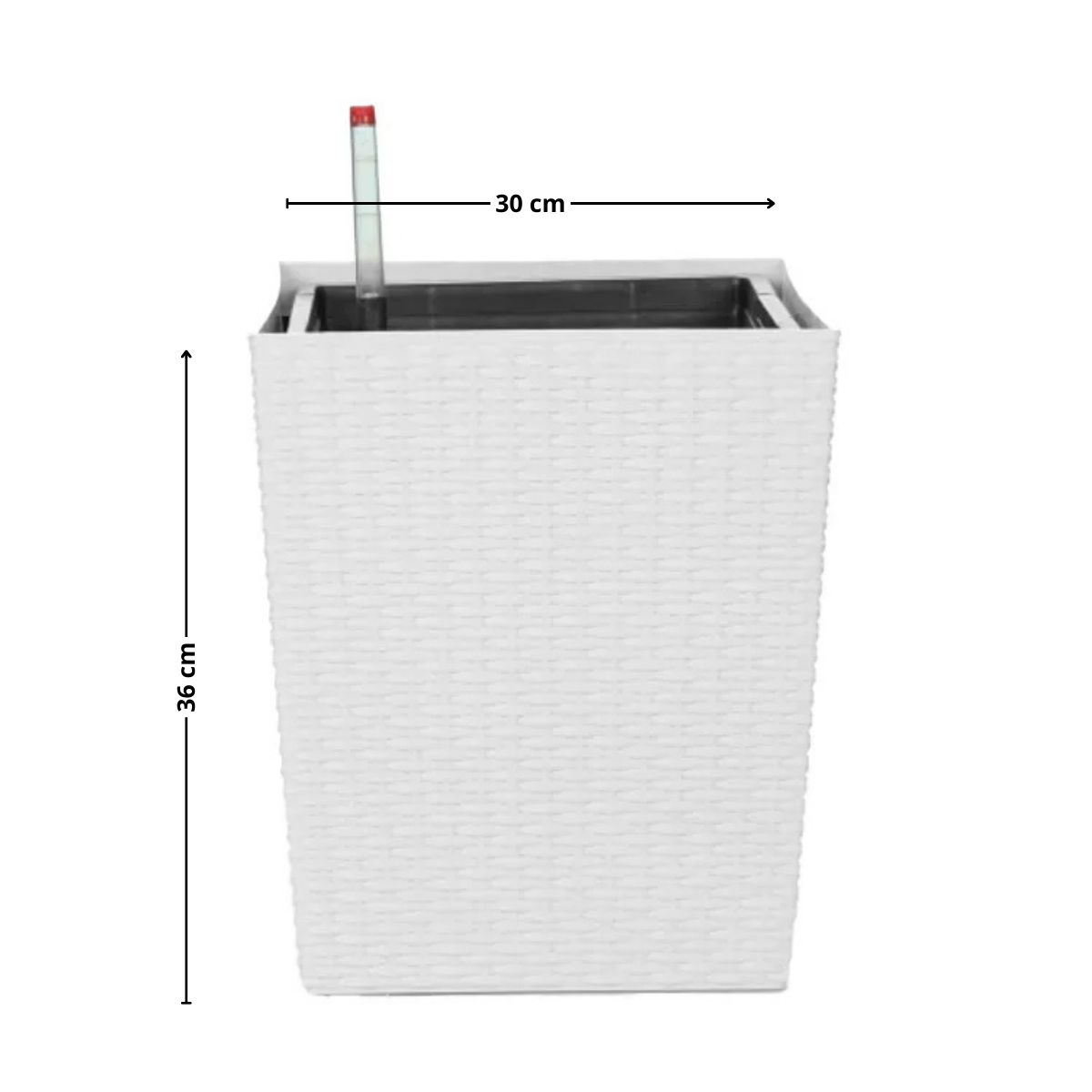 GENERICO - Macetero 30x22x36 cm blanco Casa VIVA