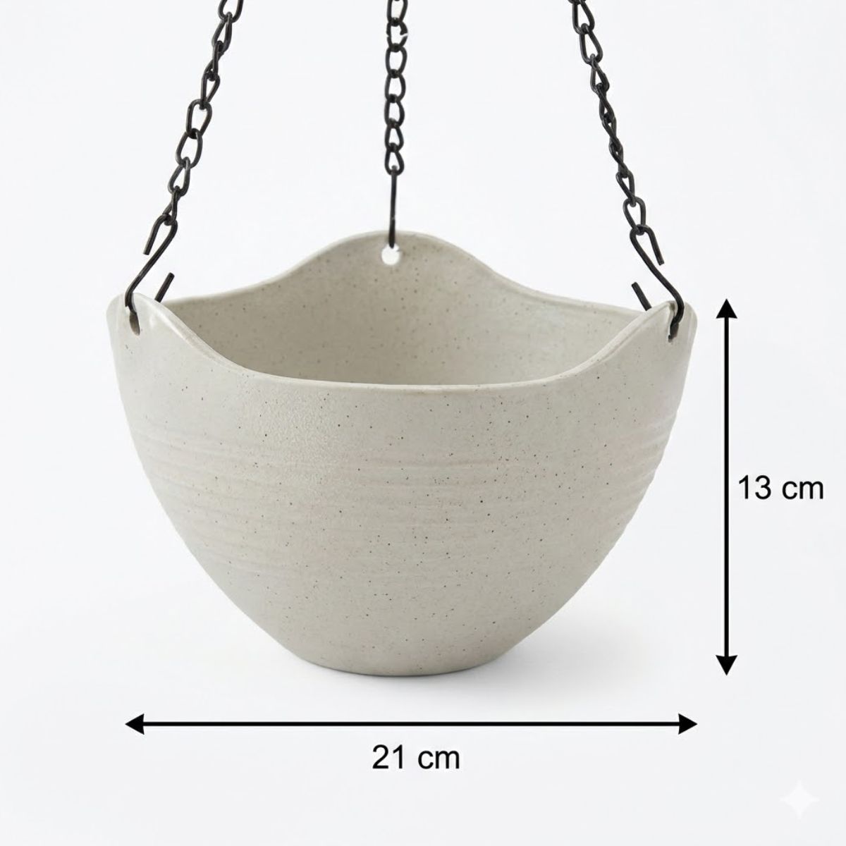 GENERICO - Macetero colgante 21x13 cm gris claro Casa VIVA.