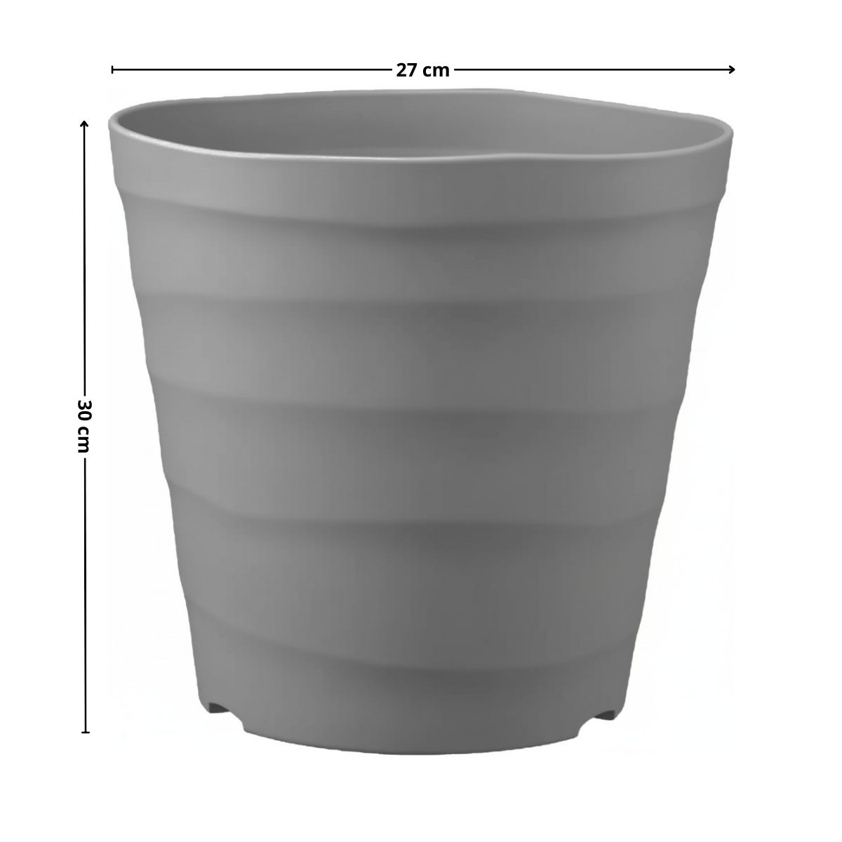 GENERICO - Macetero 27x30 cm Gris Casa VIVA
